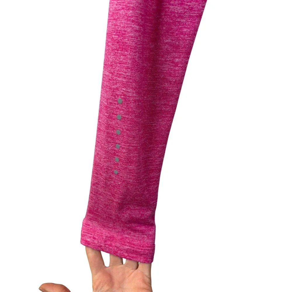 Nike Dri-Fit Pink Heathered Womens Small Long Sleeve Running‎ Quarter Zip Top